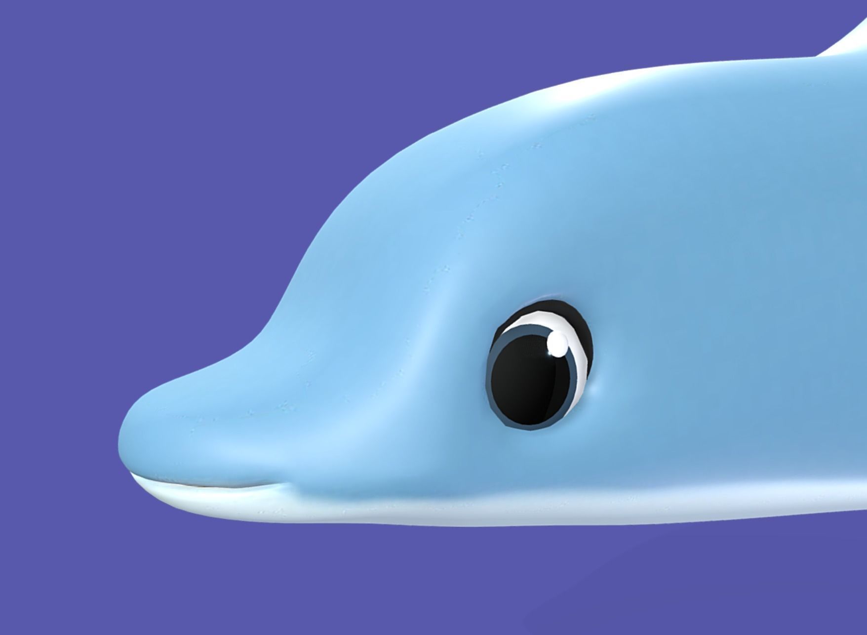 Stylized Toon Dolphin rigged Low-poly 3D model_1