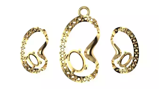 Women pendant 3D print model 