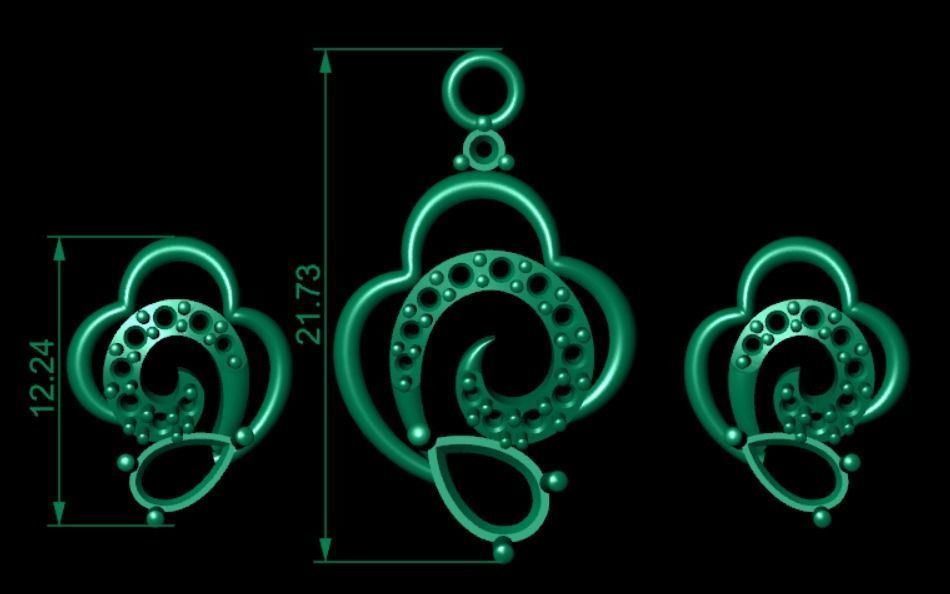 Women pendant 3D print model  3D print model_6