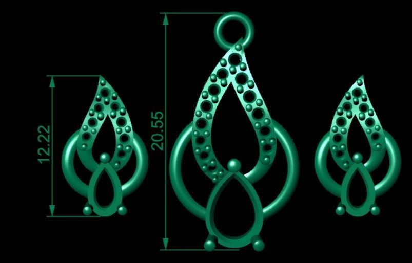 Women pendant 3D print model  3D print model_6