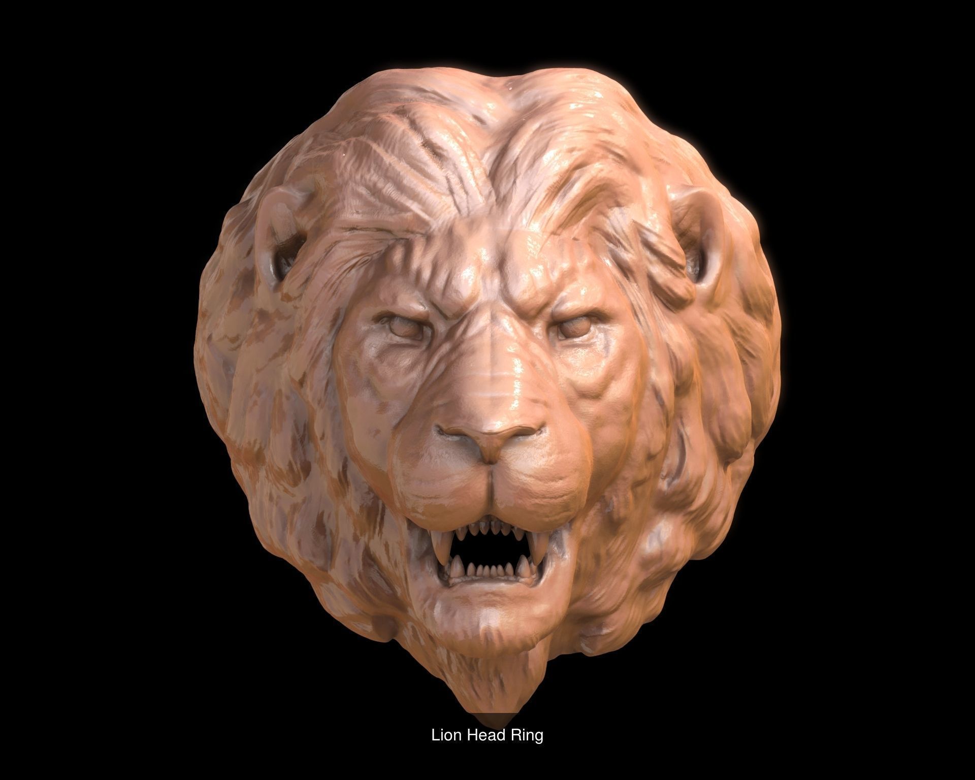 Lion and Lioness Ring Set 3D Model Collection_3