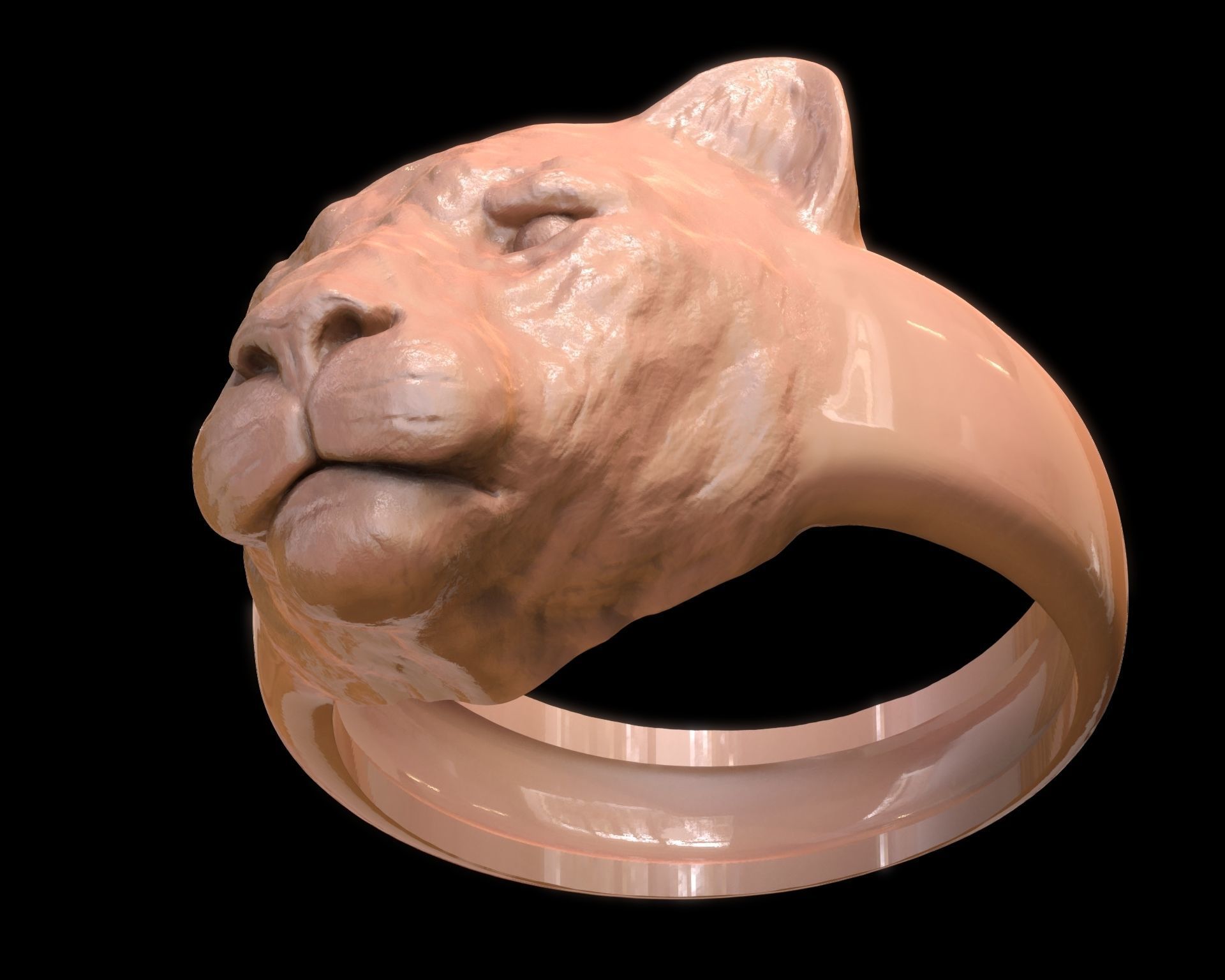 Lion and Lioness Ring Set 3D Model Collection_10