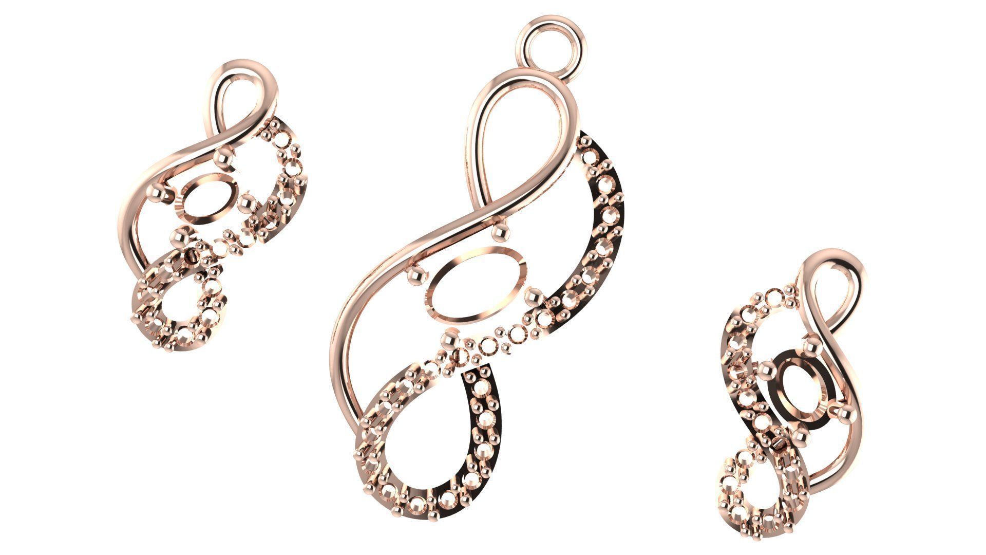 Women pendant 3D print model 3D print model_3