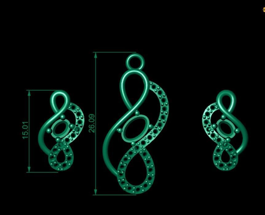 Women pendant 3D print model 3D print model_6