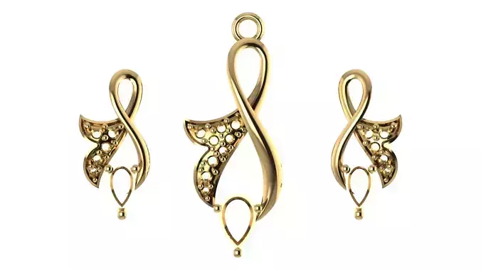 Women pendant 3D print model 