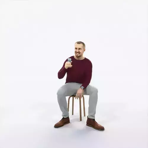 Master 21J Cell Phone Sitting Casual Man Low-poly 3D model Master 21J Cell Phone Sitting Casual Man Low-poly 3D model