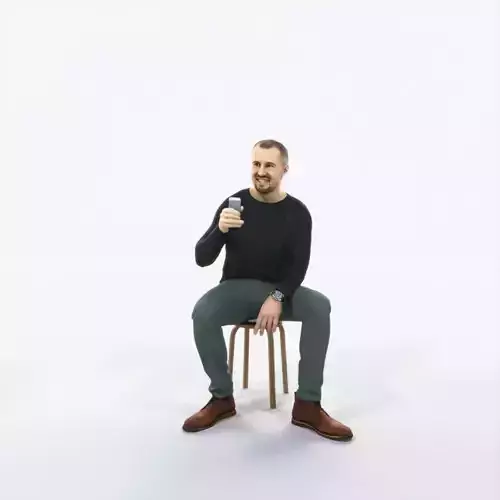 Master 21G Cell Phone Sitting Casual Man