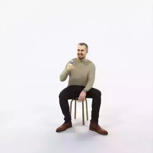 Master 21F Cell Phone Sitting Casual Man