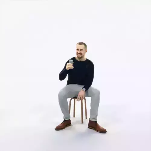 Master 21E Cell Phone Sitting Casual Man