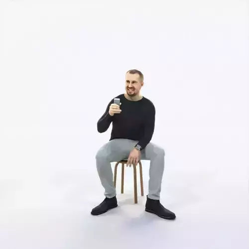 Master 21D Cell Phone Sitting Casual Man