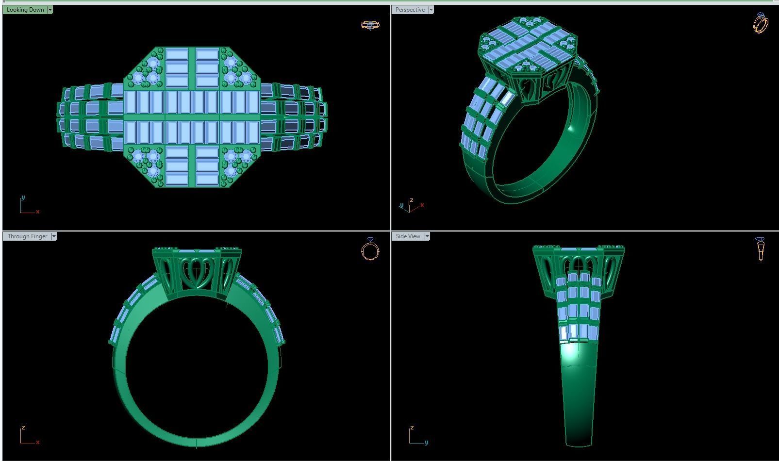 Fantasy Ring Solitaire 3D print model_1