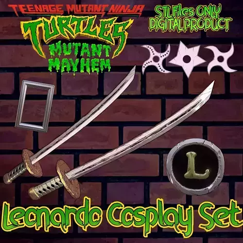 Leonardo Cosplay Set Teenage Mutant Ninja Turtles Mutant Mayhem 3D print model