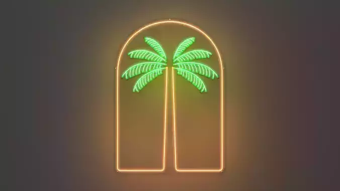 Palm Tree - Neon Sign 3D model