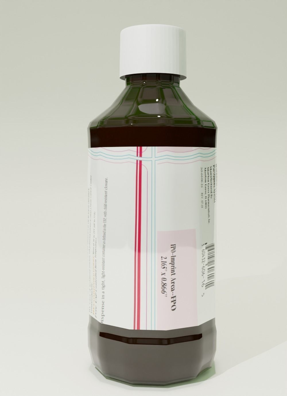 Wockhardt Promethazine Bottle Low-poly 3D model_3