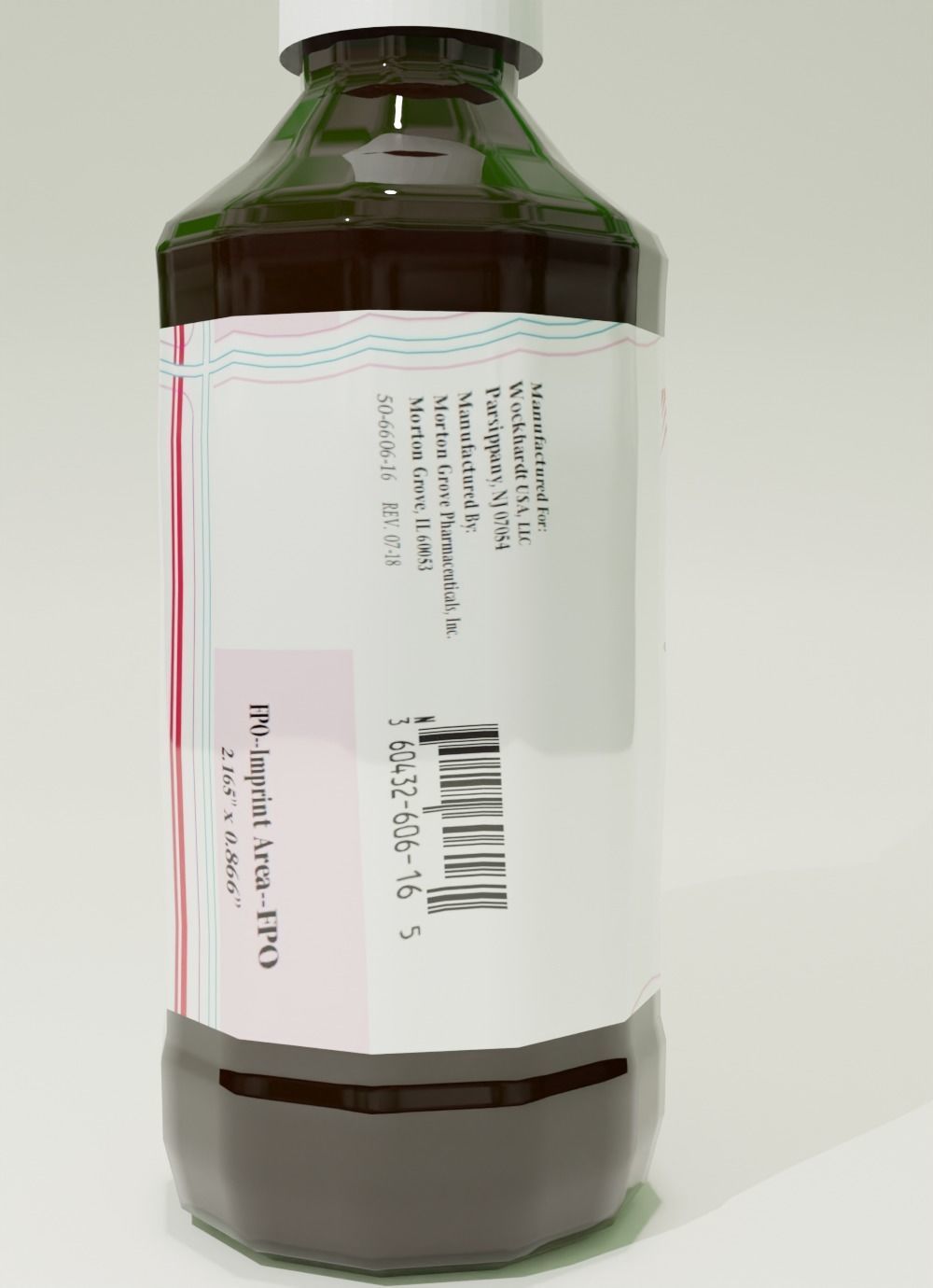 Wockhardt Promethazine Bottle Low-poly 3D model_4