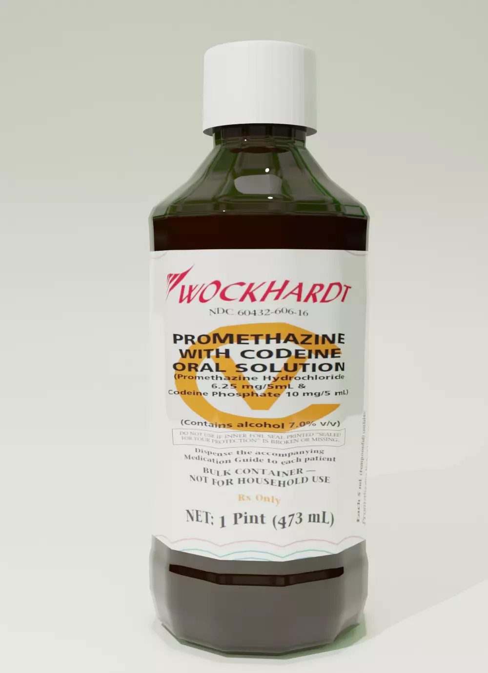 Wockhardt Promethazine Bottle Low-poly 3D model_0