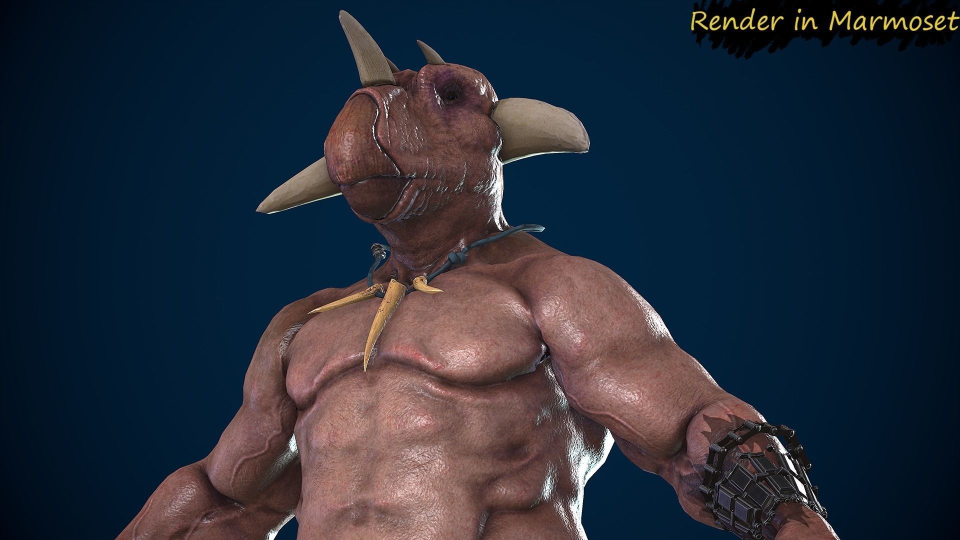 Beast Mutant Low-poly 3D model_2