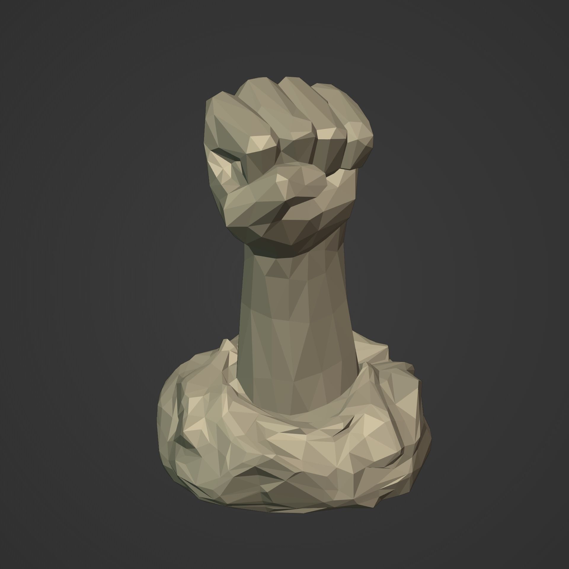 Polygonal Hand - Fist Figurine - Statue -- Ready for 3D Printing 3D print model_13