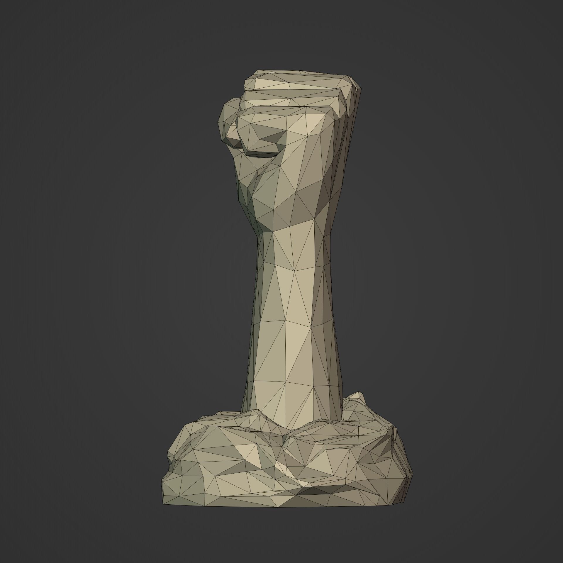 Polygonal Hand - Fist Figurine - Statue -- Ready for 3D Printing 3D print model_6
