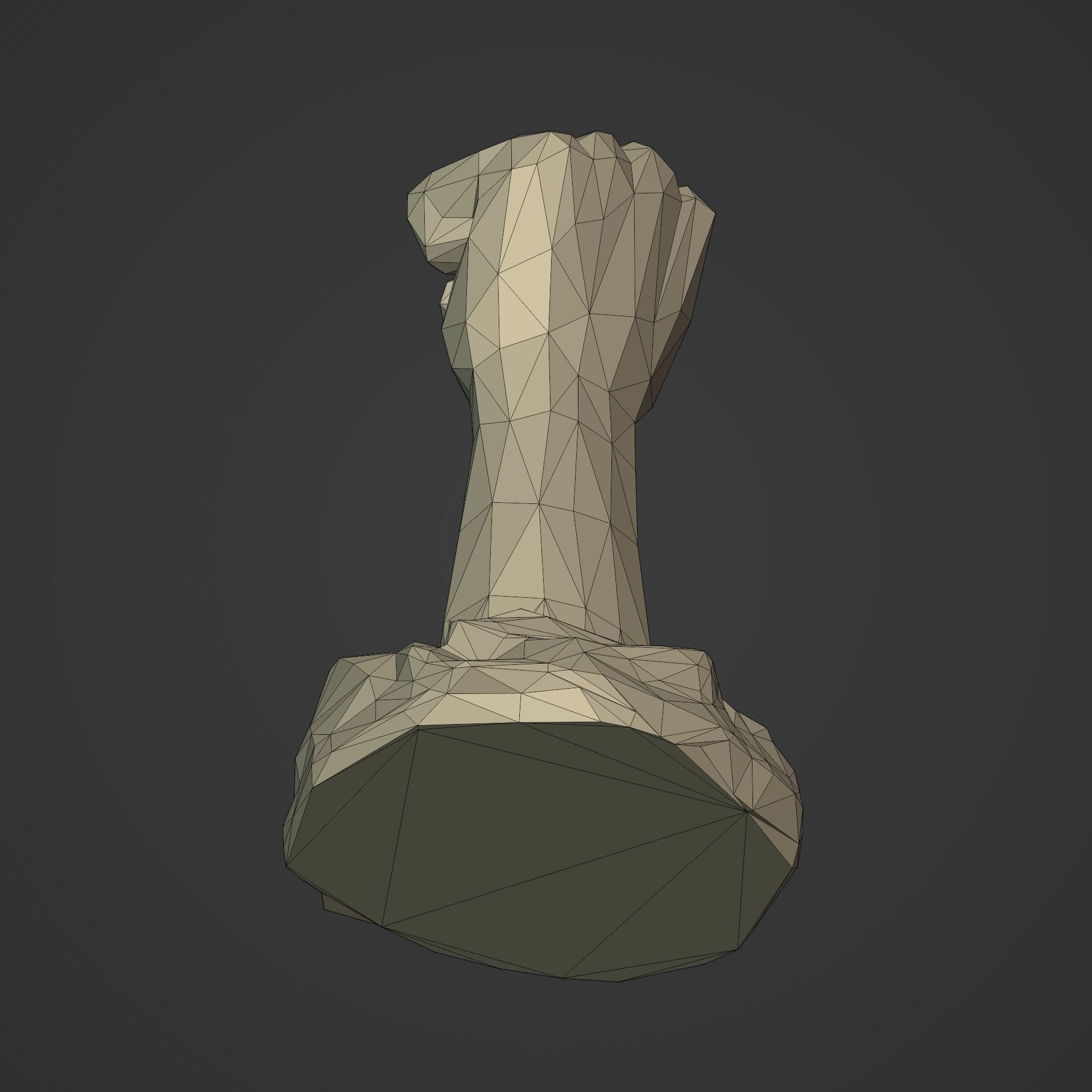 Polygonal Hand - Fist Figurine - Statue -- Ready for 3D Printing 3D print model_12