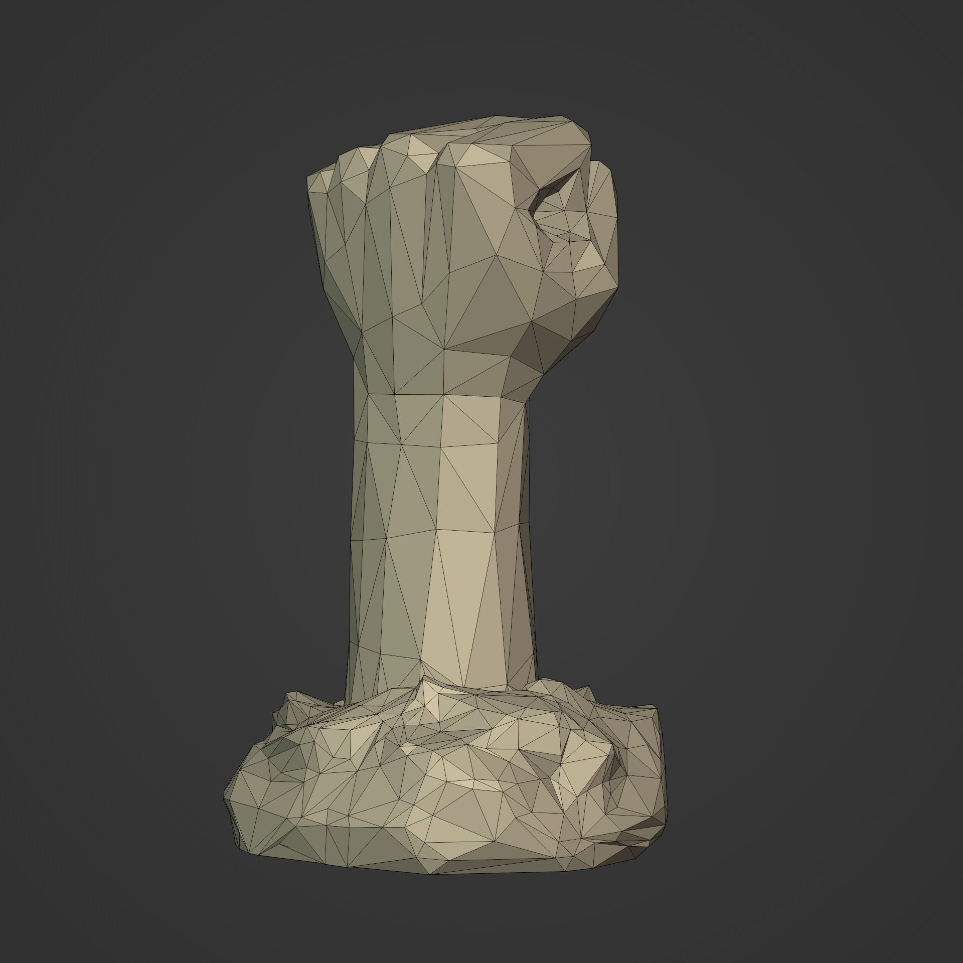 Polygonal Hand - Fist Figurine - Statue -- Ready for 3D Printing 3D print model_10