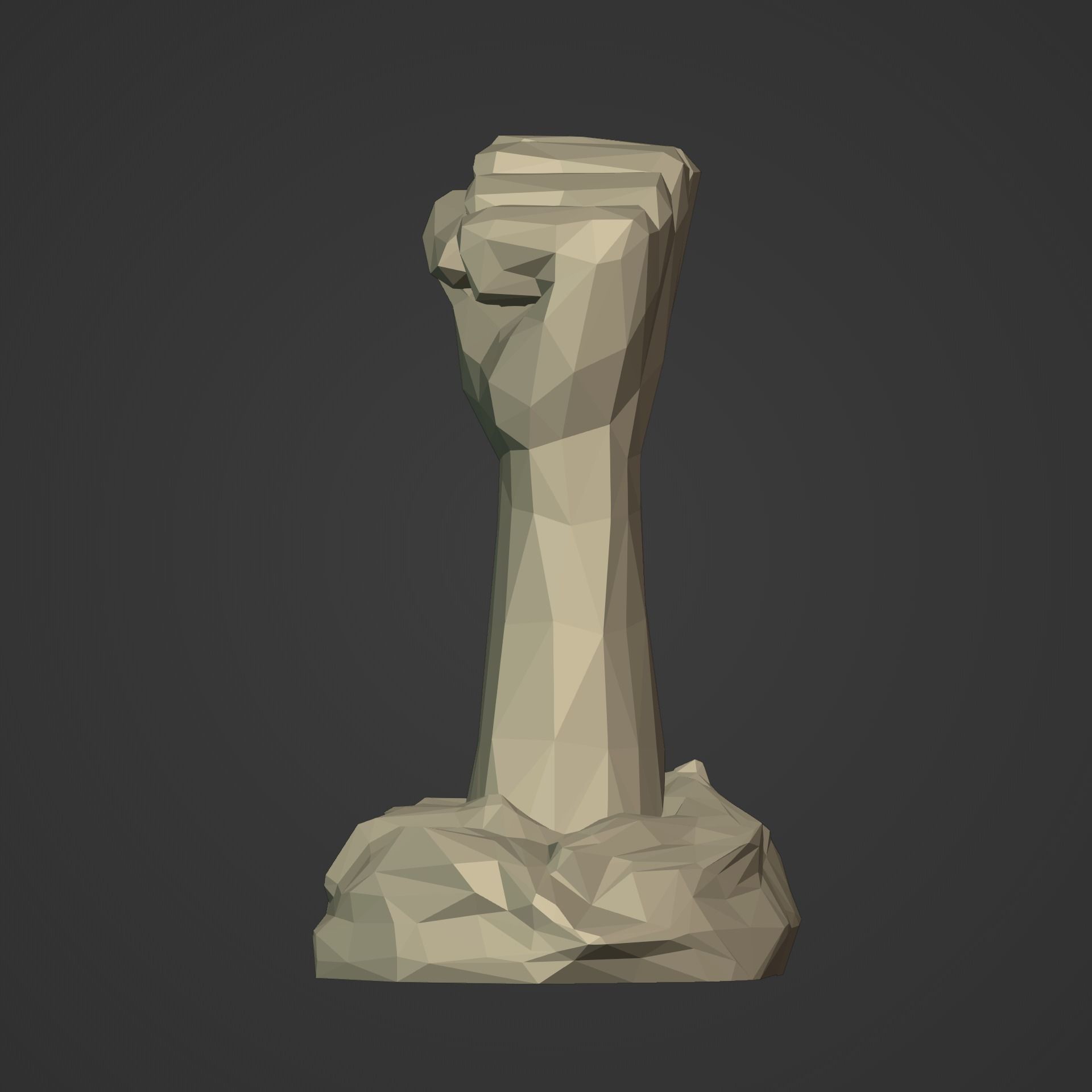 Polygonal Hand - Fist Figurine - Statue -- Ready for 3D Printing 3D print model_5
