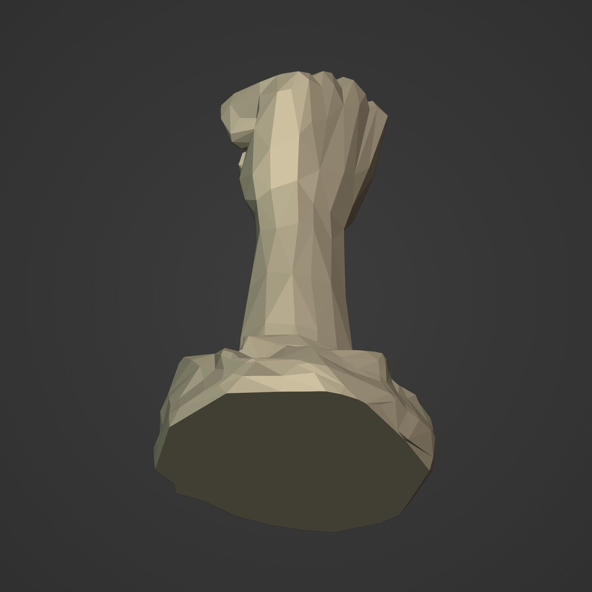 Polygonal Hand - Fist Figurine - Statue -- Ready for 3D Printing 3D print model_11