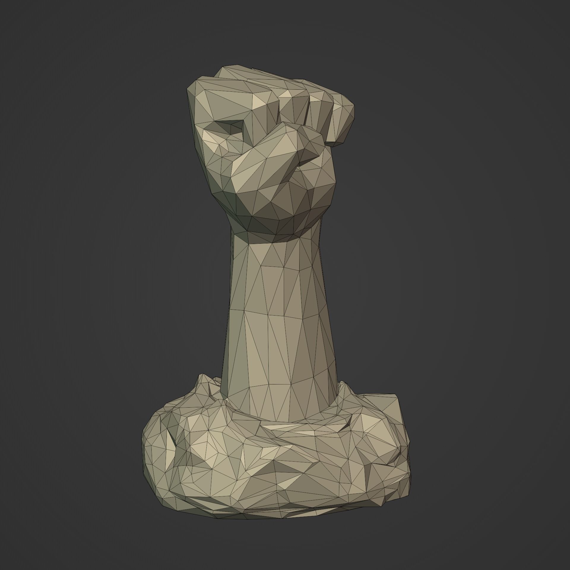 Polygonal Hand - Fist Figurine - Statue -- Ready for 3D Printing 3D print model_8