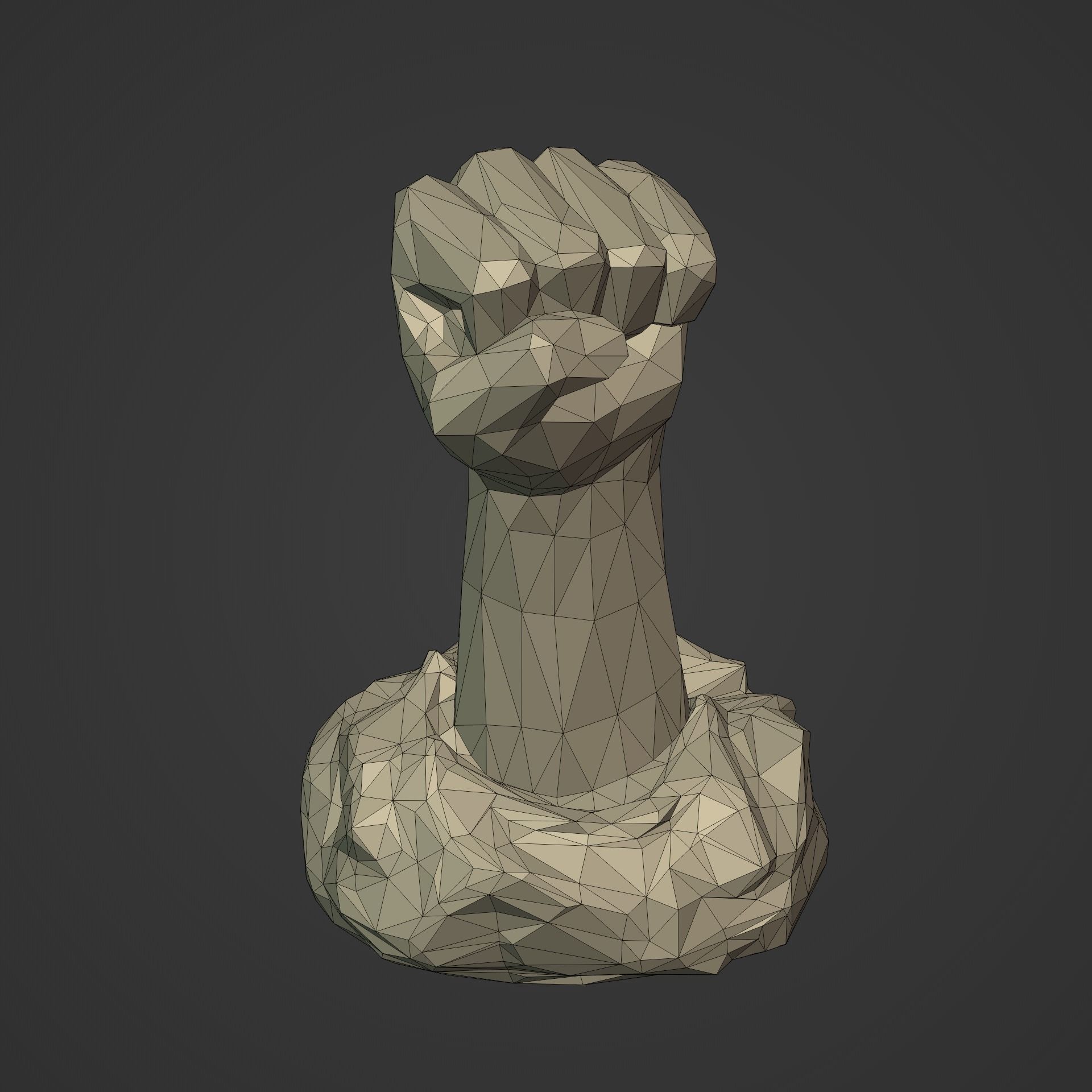 Polygonal Hand - Fist Figurine - Statue -- Ready for 3D Printing 3D print model_14