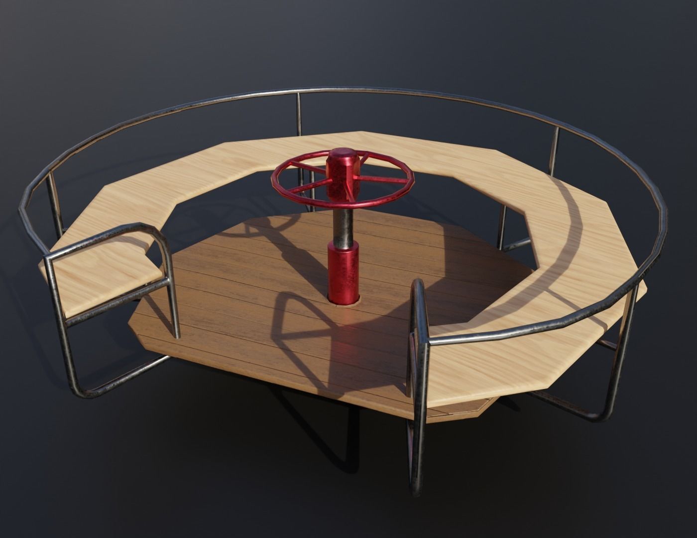 Merry-Go-Rounds Low-poly 3D model_2