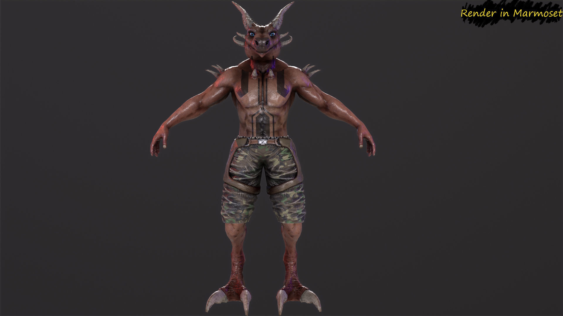 Lizard Mutant Low-poly 3D model_3