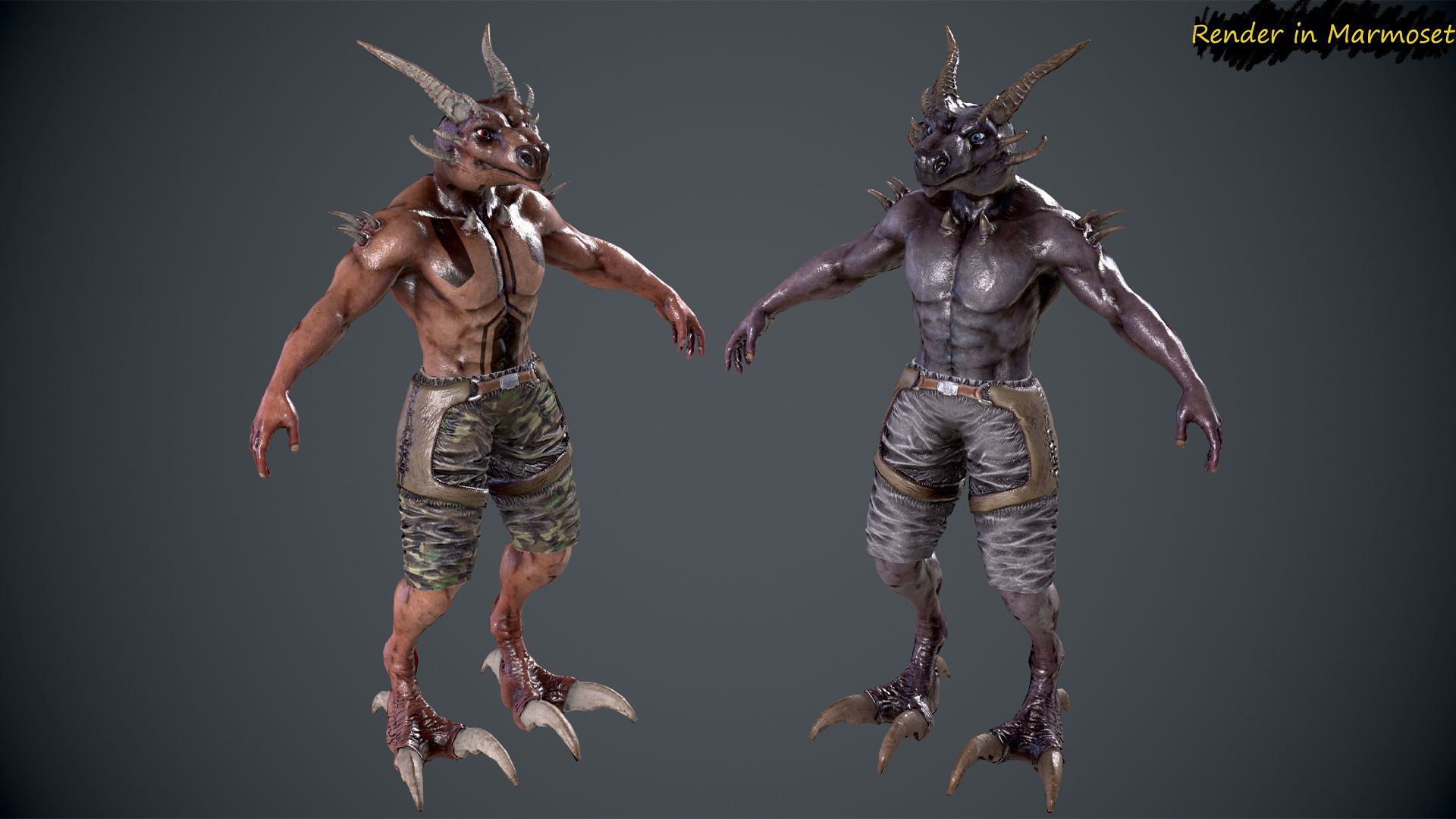 Lizard Mutant Low-poly 3D model_7