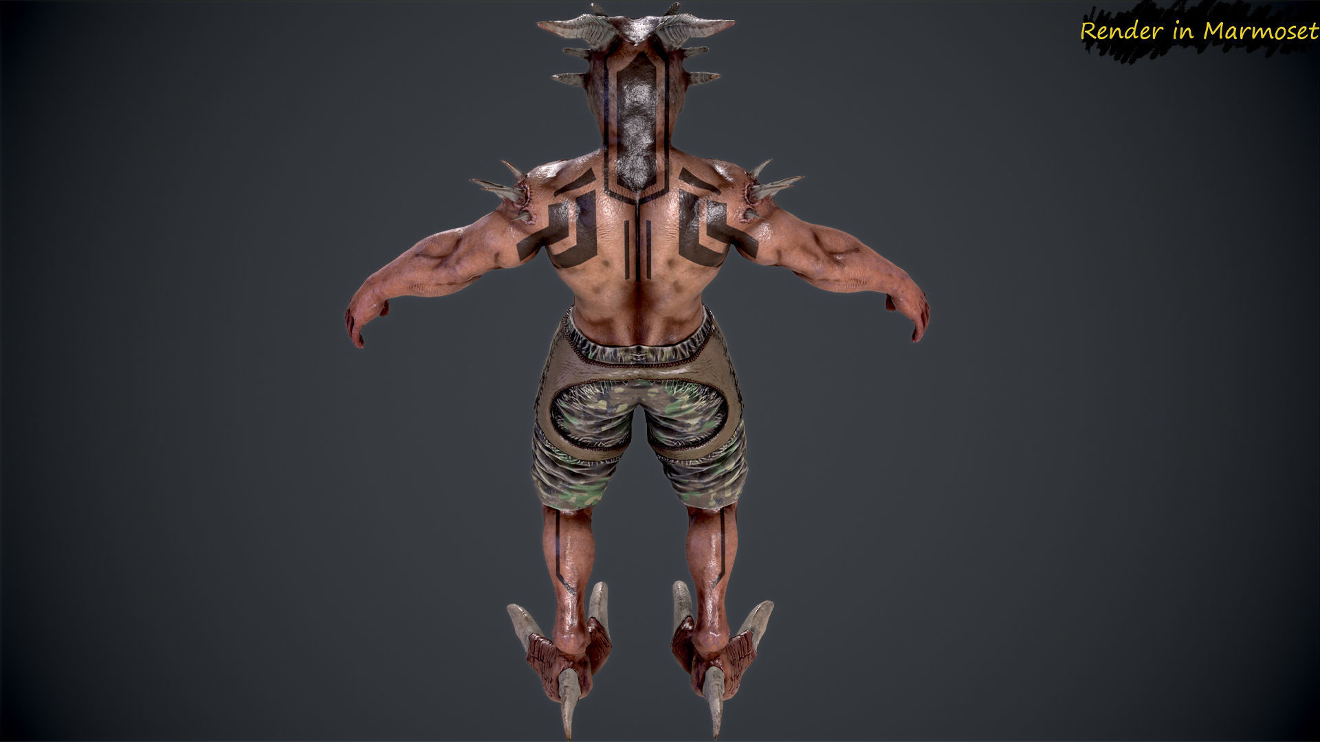 Lizard Mutant Low-poly 3D model_6