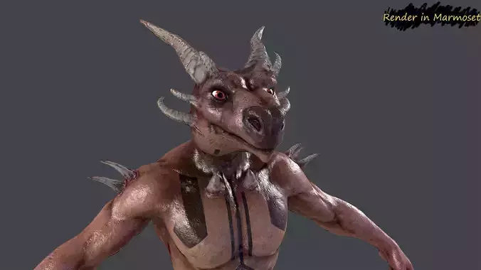 Lizard Mutant Low-poly 3D model