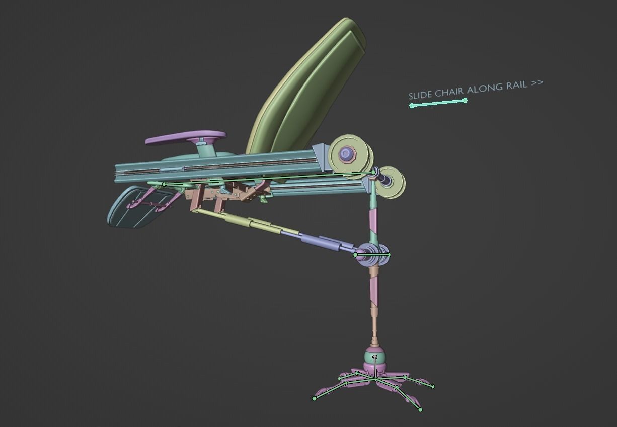 Robotic Laboratory Chair Low-poly 3D model_5