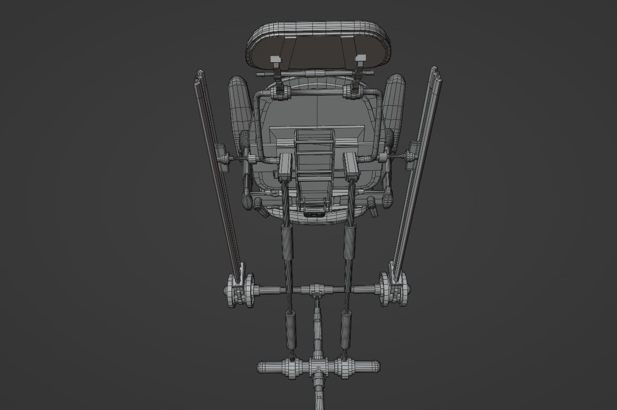 Robotic Laboratory Chair Low-poly 3D model_9