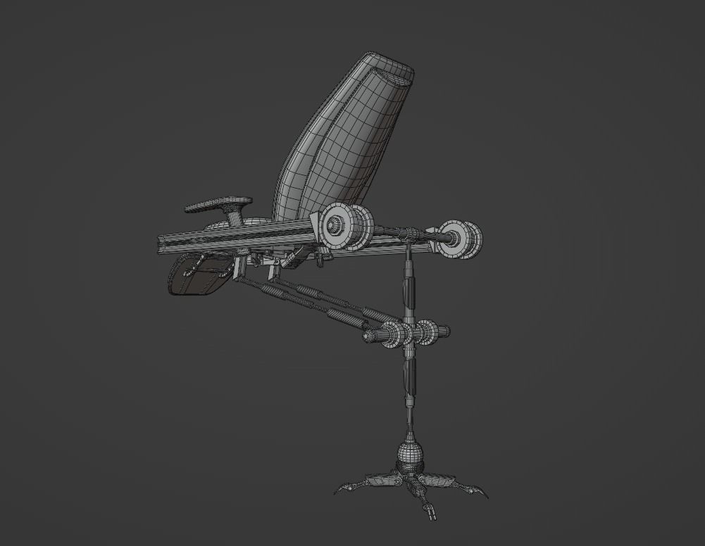 Robotic Laboratory Chair Low-poly 3D model_7