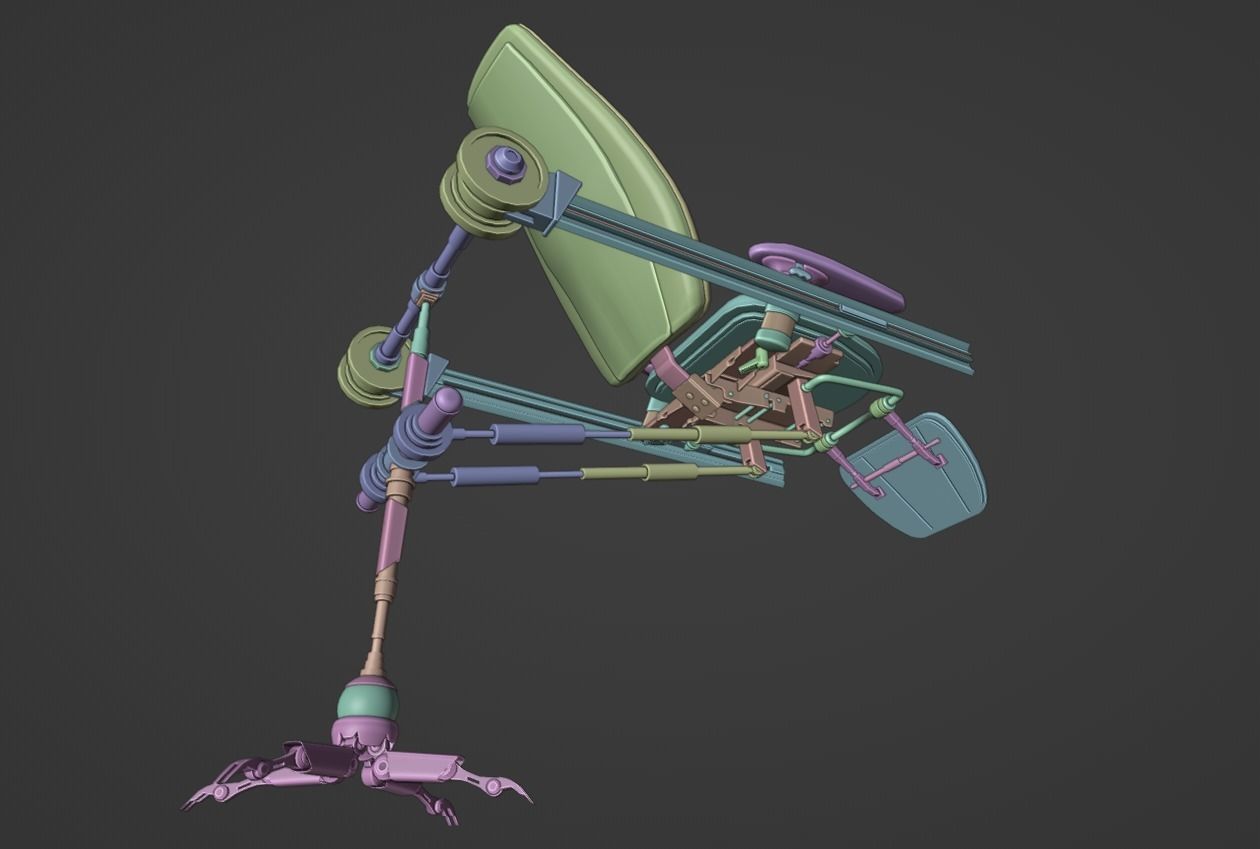 Robotic Laboratory Chair Low-poly 3D model_3