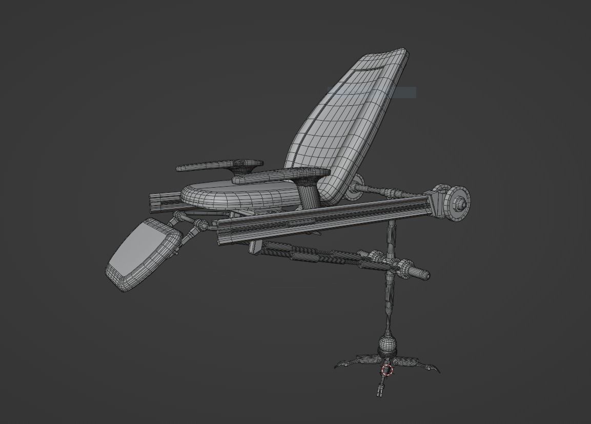 Robotic Laboratory Chair Low-poly 3D model_6