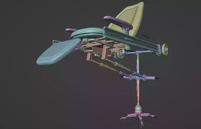 Robotic Laboratory Chair Low-poly 3D model