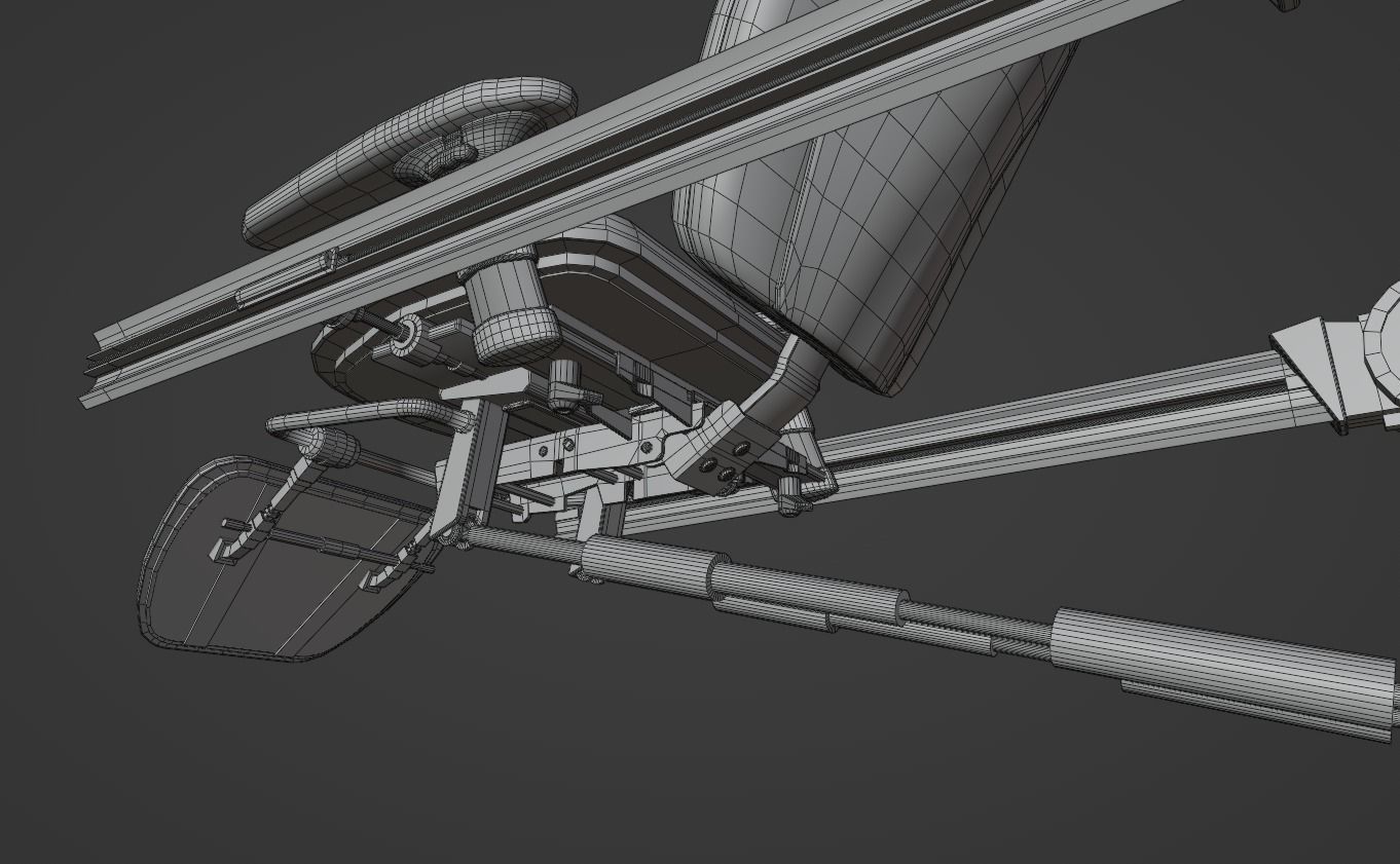 Robotic Laboratory Chair Low-poly 3D model_8