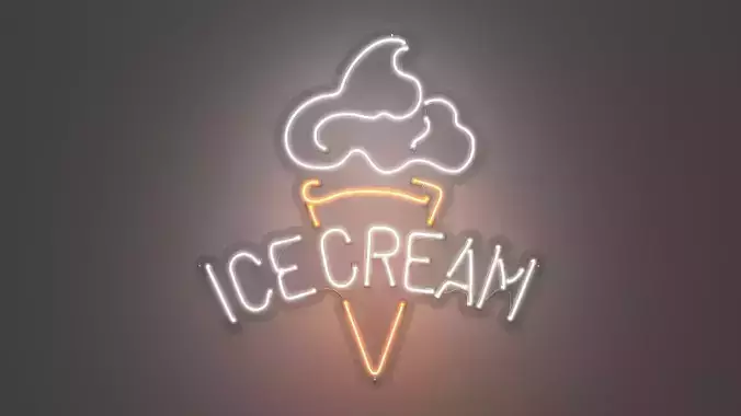 Ice Cream 2 - Neon Sign 3D model