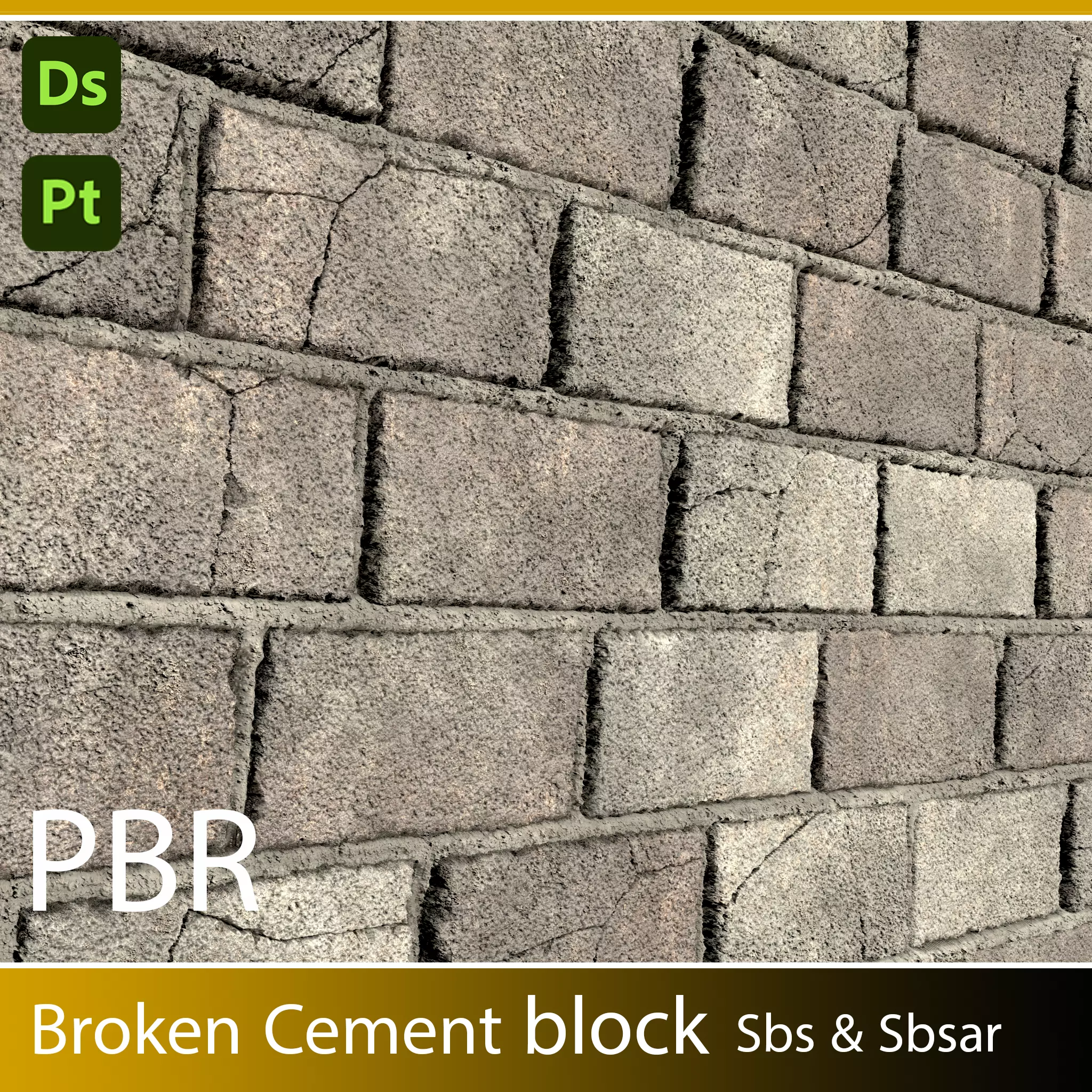 Cement block 3D model