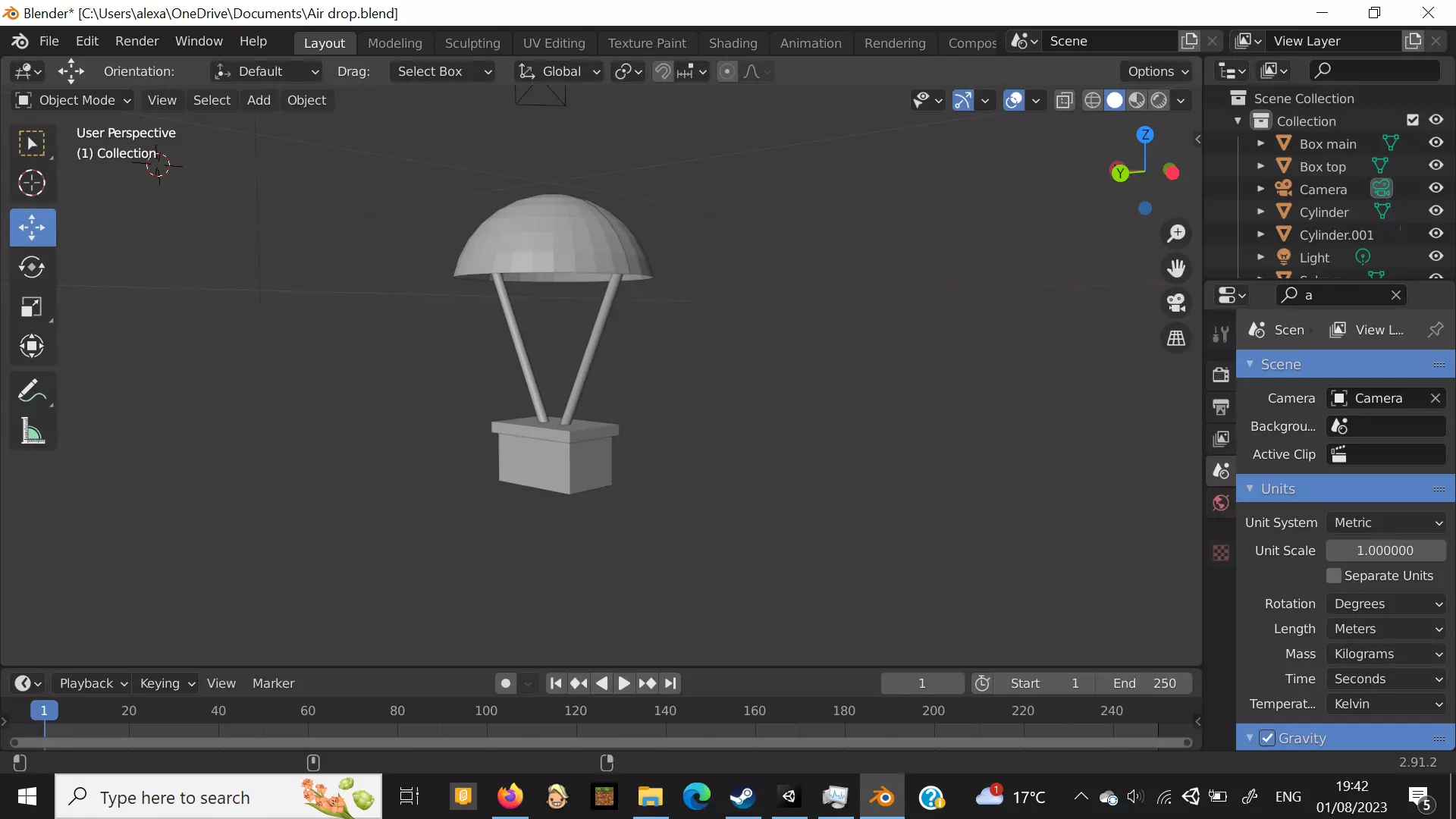 Air drop Free low-poly 3D model_0