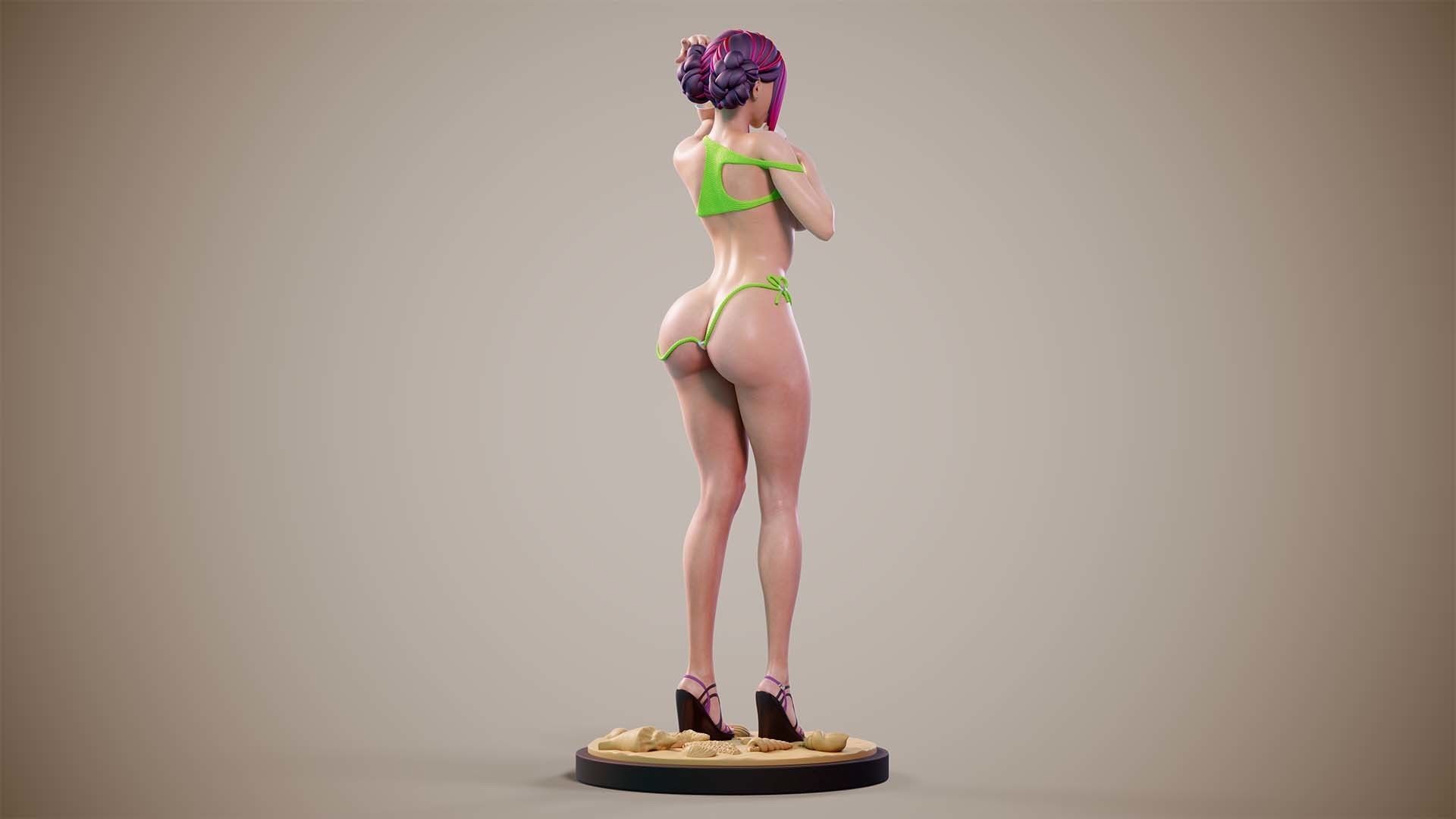 3D Print model - Girl on the beach - c 3D print model_13