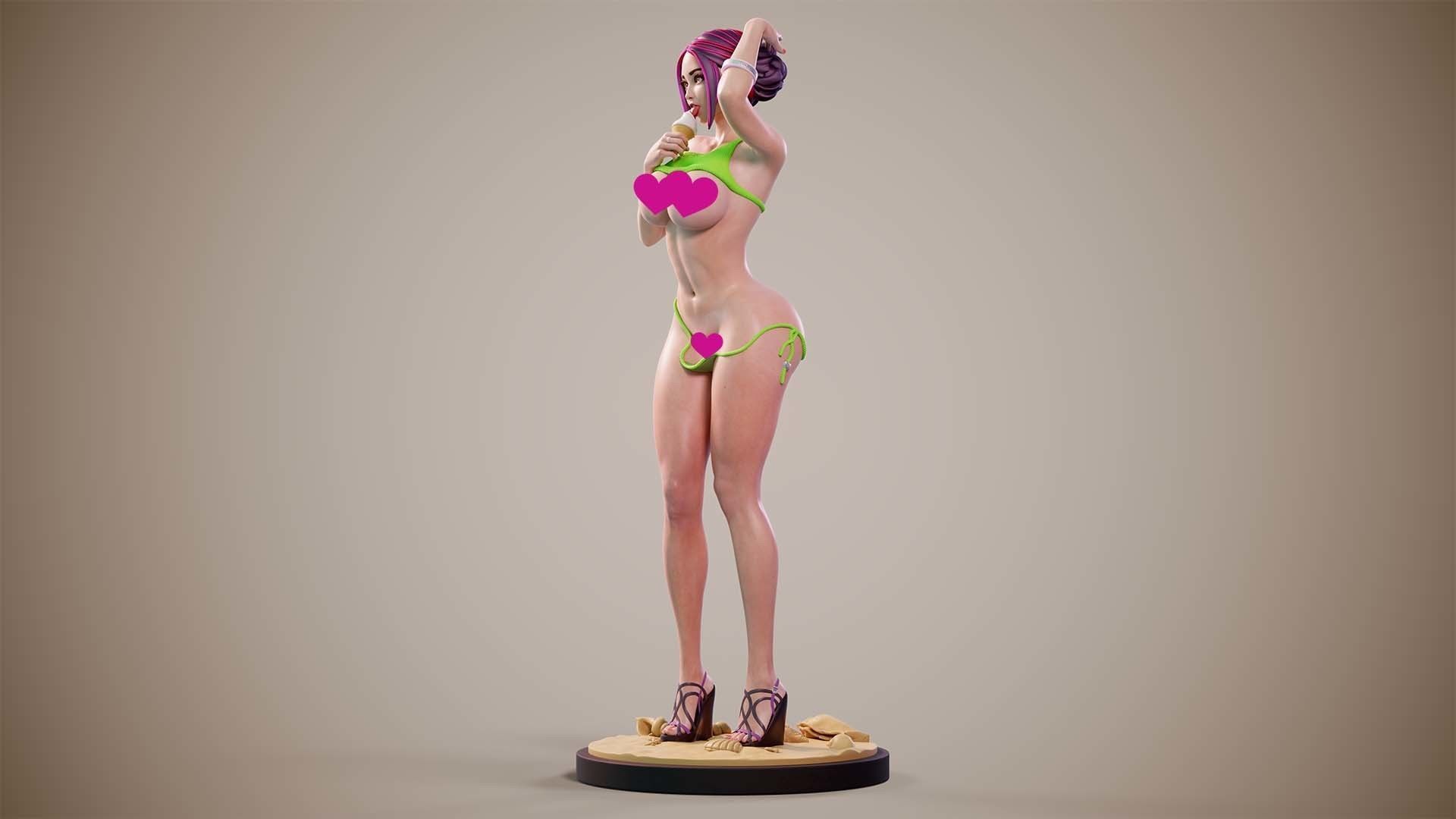 3D Print model - Girl on the beach - c 3D print model_9