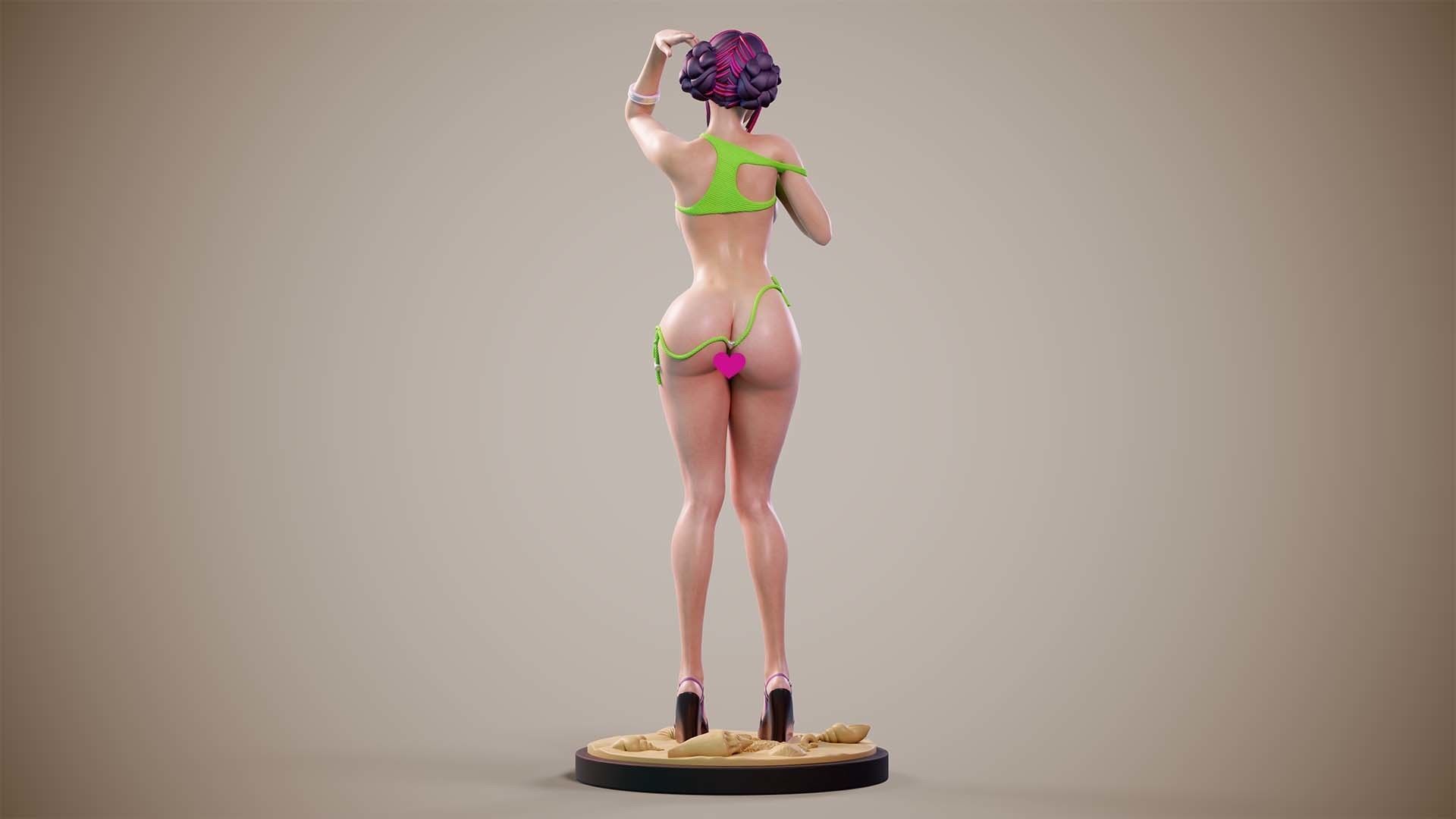 3D Print model - Girl on the beach - c 3D print model_12