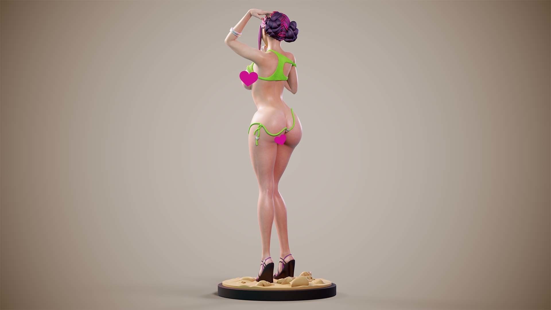 3D Print model - Girl on the beach - c 3D print model_11