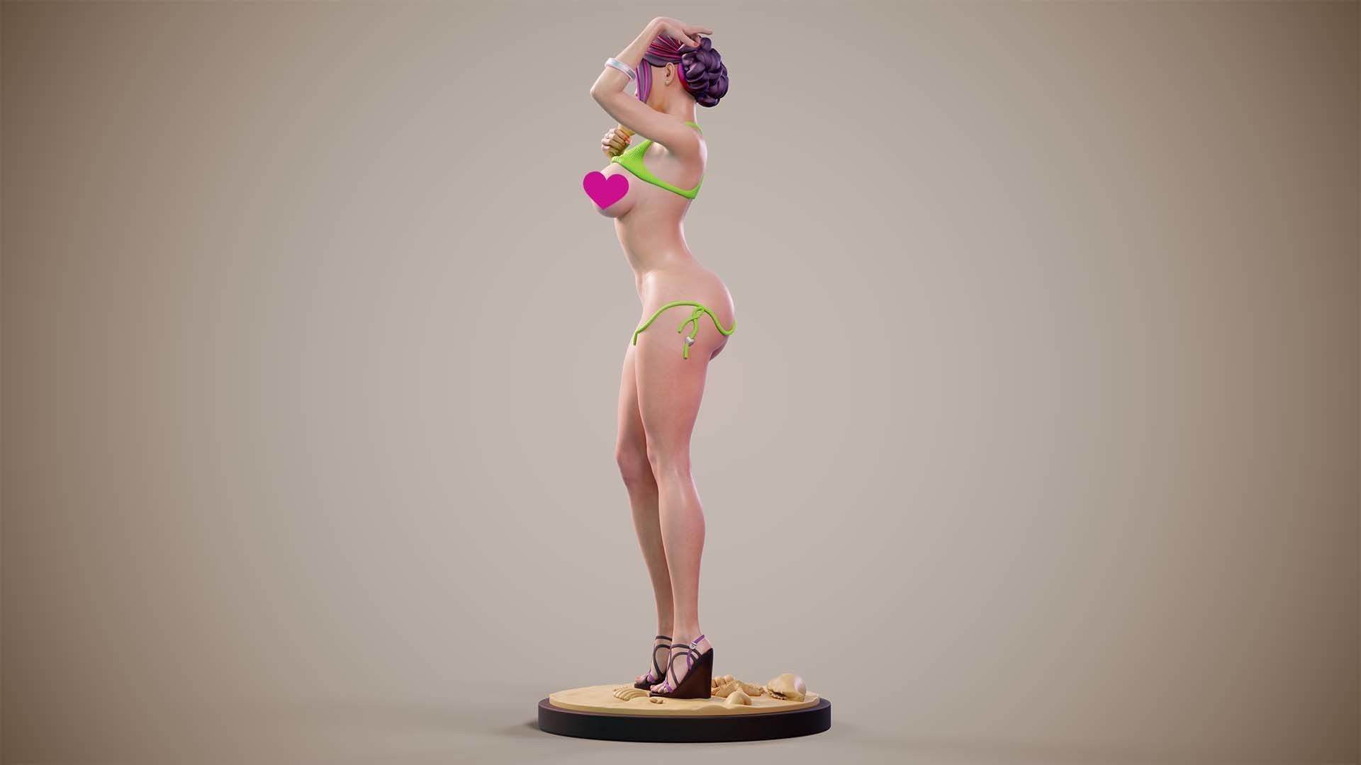 3D Print model - Girl on the beach - c 3D print model_10