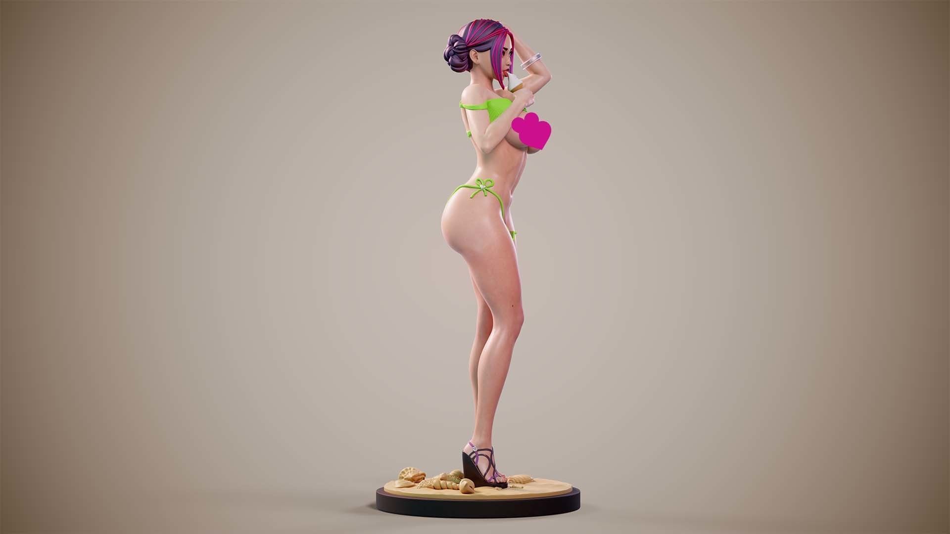 3D Print model - Girl on the beach - c 3D print model_14